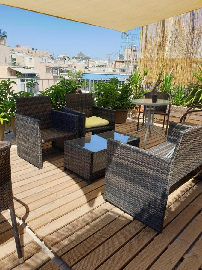 Apartament Renovated Studio With Roof Garden Access, 15 M Walk To Acropolis Ateny Zewnętrze zdjęcie
